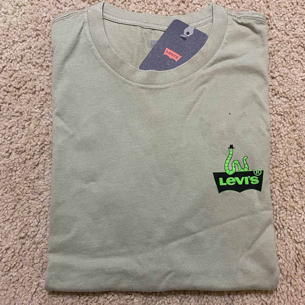 Levi's Strauss Men's  Green Graphic T-Shirt Tee 100% Cotton Size M, 2XL